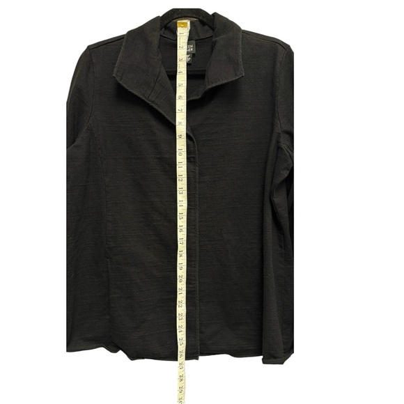 Eileen Fisher Cotton Knit Cardigan Black Jacket With Hidden Button Closure - Picture 9 of 11